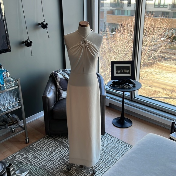 New Staud Abigail Halter Dress in Ecru Size 6 - Picture 3 of 7